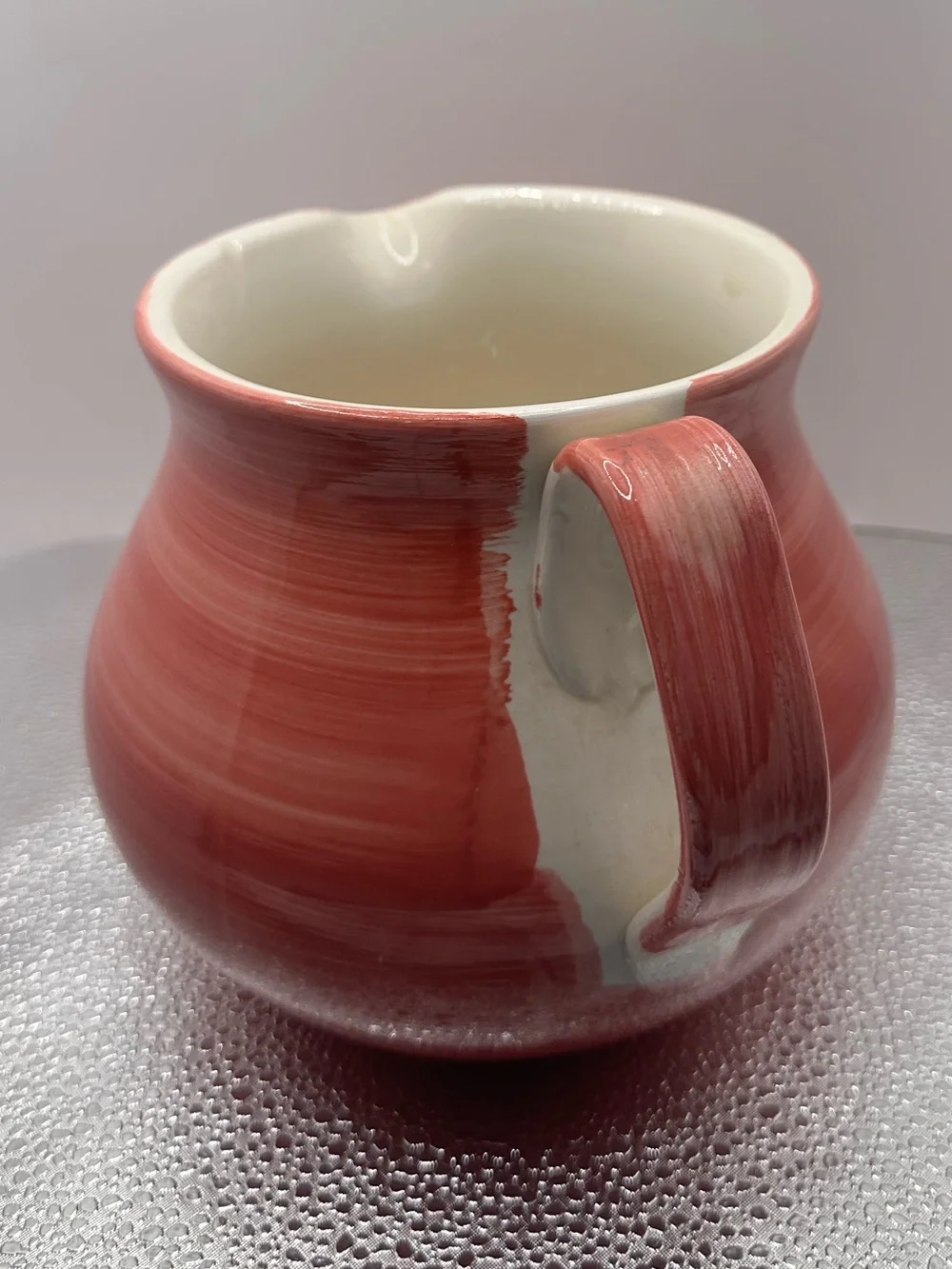 VTG Furio Italy Coral Pink Rose Stoneware Pitcher